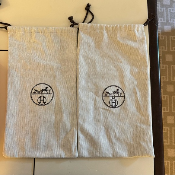 Hermes Handbags - HERMES Authentic Shoe Dust Storage Bag Herringbone Drawstring Logo 15.5” x 8.75”